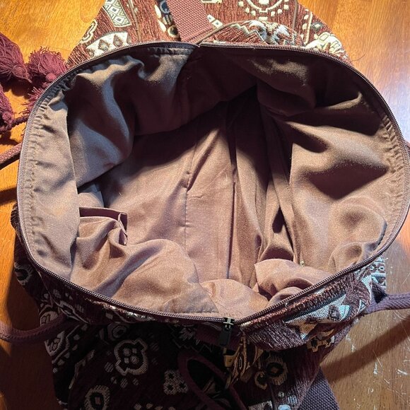 World Market Weekender Carpet Bag Duffel Gypsy Bohemian Tassel Shoulder Strap - Picture 5 of 9